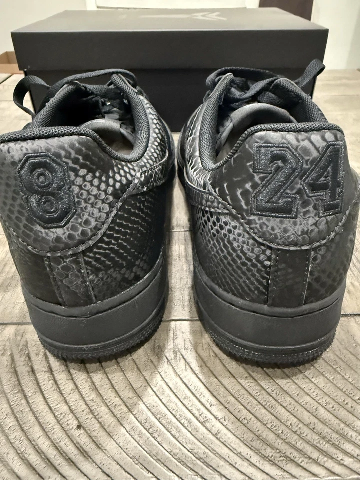Size 12 - Kobe Bryant x Nike Air Force 1 Low Triple Black - Image 3 of 4