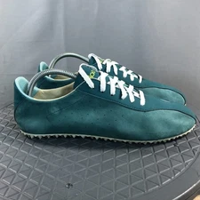 Plae Sun Sneakers Athletic Shoes Lace Up Teal Blue Suede Size Womens 8.5 Mens 7