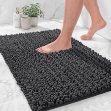 Bathroom Rugs Dark Grey 32x20,Extra Soft Absorbent Chenille Bath Rugs,Thick N...