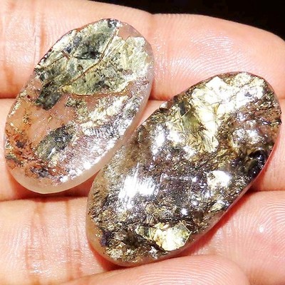 100% Natural CRYSTAK MICA DRUZY Oval Loose Gemstone 80.85 CTS ~2 PCs Lot~ LOT-06