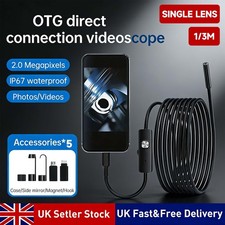 1/3M Waterproof HD Endoscope Snake Cam Inspection Camera for iPhone iOS Phone UK