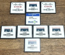 LOT OF 9 CISCO 256mb, 128mb,  32mb Compact Flash Memory Cards