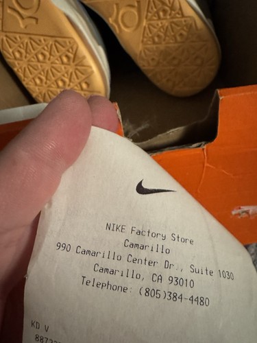 NEW KD V Home Birch Nike Size 12 Men's Silver Basketball Shoes NIB *NO BOX TOP - Picture 7 of 7