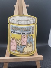 Happy Pills Embroidered Iron/Sew On Patch. Cats Cute Kawaii Gift (H5)