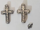 Antique Relic Cross Reliquary Box Crucfixes Sterling Silver Pendant ! No.BF106