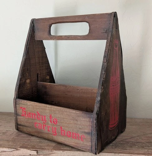 Wooden Soda Bottle Carrier Holder Coca-Cola Vintage Repro? Kitchen Caddy
