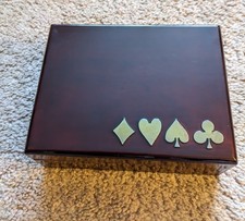 2 Deck Playing Card Set in Wooden Box Cards Sealed