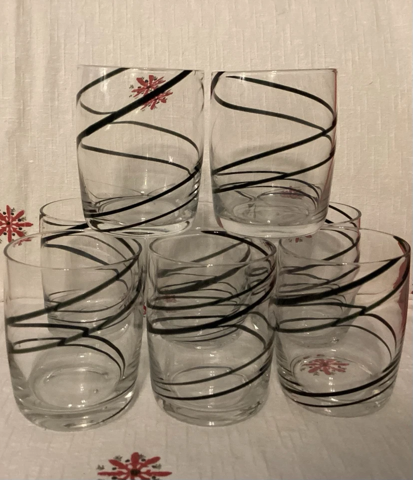 Bormioli Rocco Capri, Copos Redemoinho Preto, Copos / Pedras Duplas Conjunto de 8 - Imagem 2 de 4