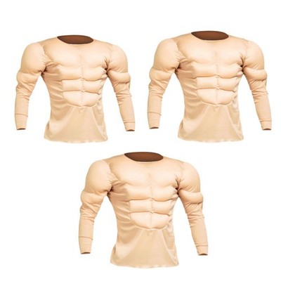 Muskelshirt Kostüm bequem lustig realistisch trendy Bodybuilder Kleidung für