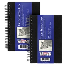 5.5" x 8.5" Hardbound Sketch Book, 70 Pound 110gsm , Book of 80-Sheets 2 Pads 