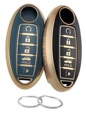 TPU Key Fob Cover Compatible with 2013-2023 Nissan Altima SR Armada Black/Grey