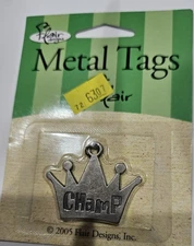  Scrapbooking Craft METAL TAG TAGS W/ FLAIR Flair Designs NEW Metal Champ Tag