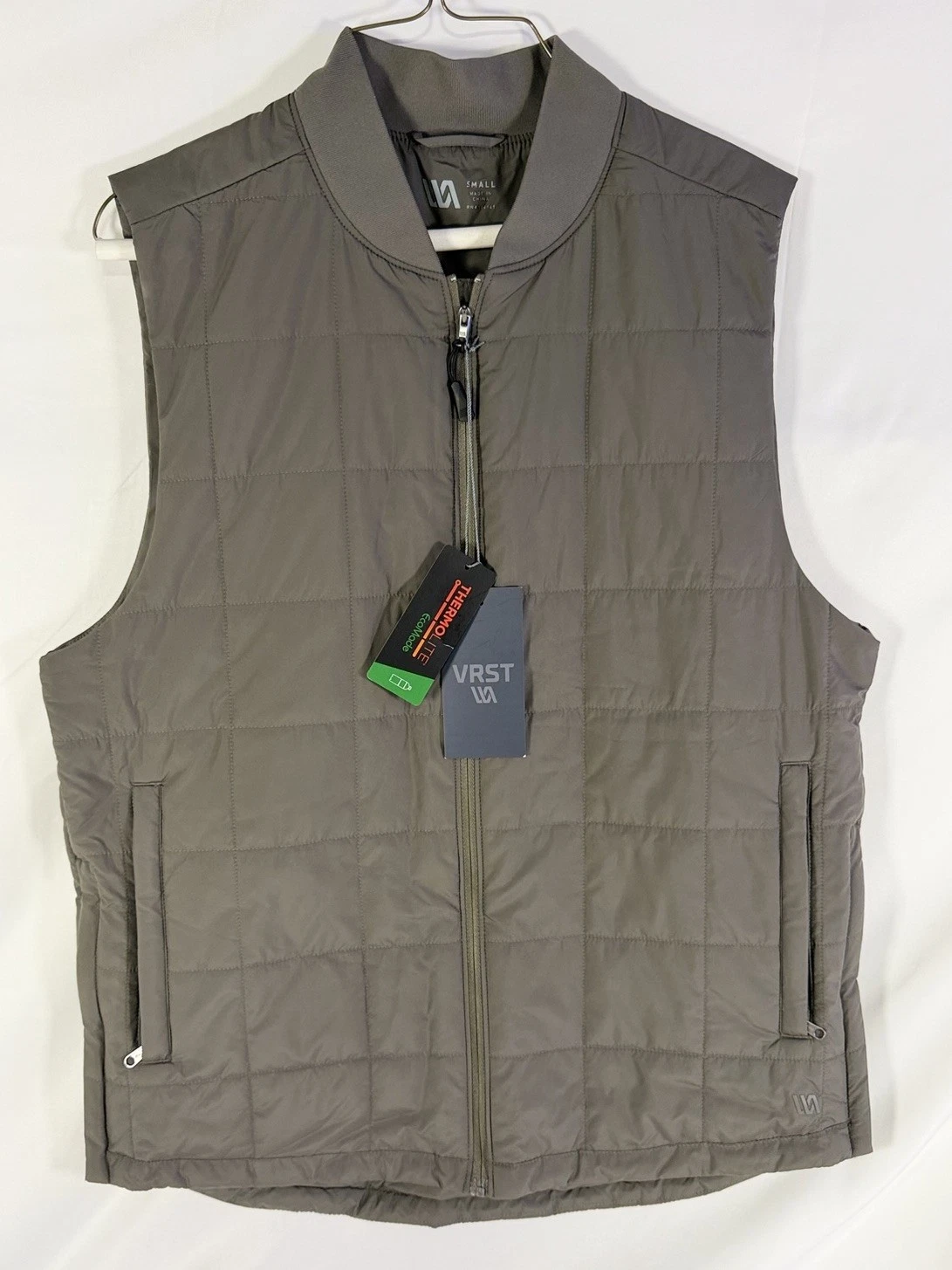 VRST Men's Small Lightweight Insulated Vest Warm Pewter Preppy Golfcore