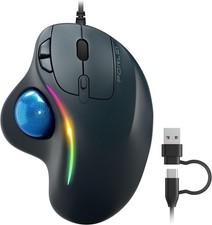 Porlei TM551 Wired Thumb Trackball   Precision Control, Ergonomic Design