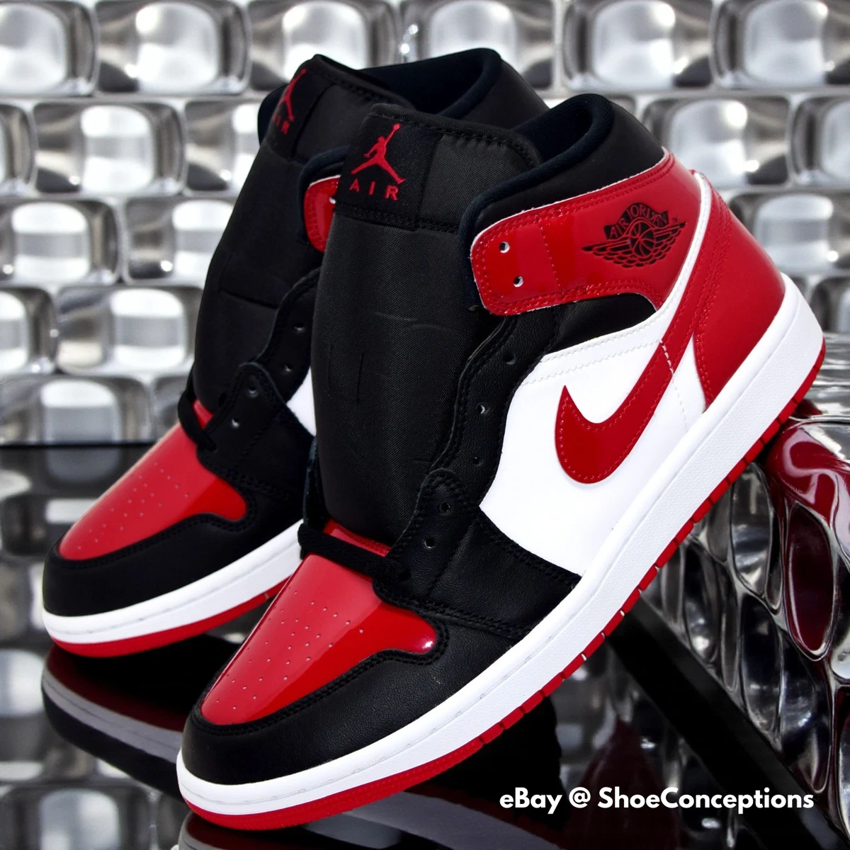 Preços baixos em Jordan 1 Mid Black Red | eBay
