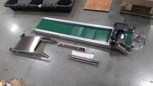 47"L Electric Incline Conveyor Machine, Max. 29.5"H Lift, 7.87"W Rubber PVC Belt