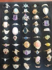 50 NICE! VTG + Now Rhinestone Cocktail Costume Ring Jewelry Lot Gold Silver Tone