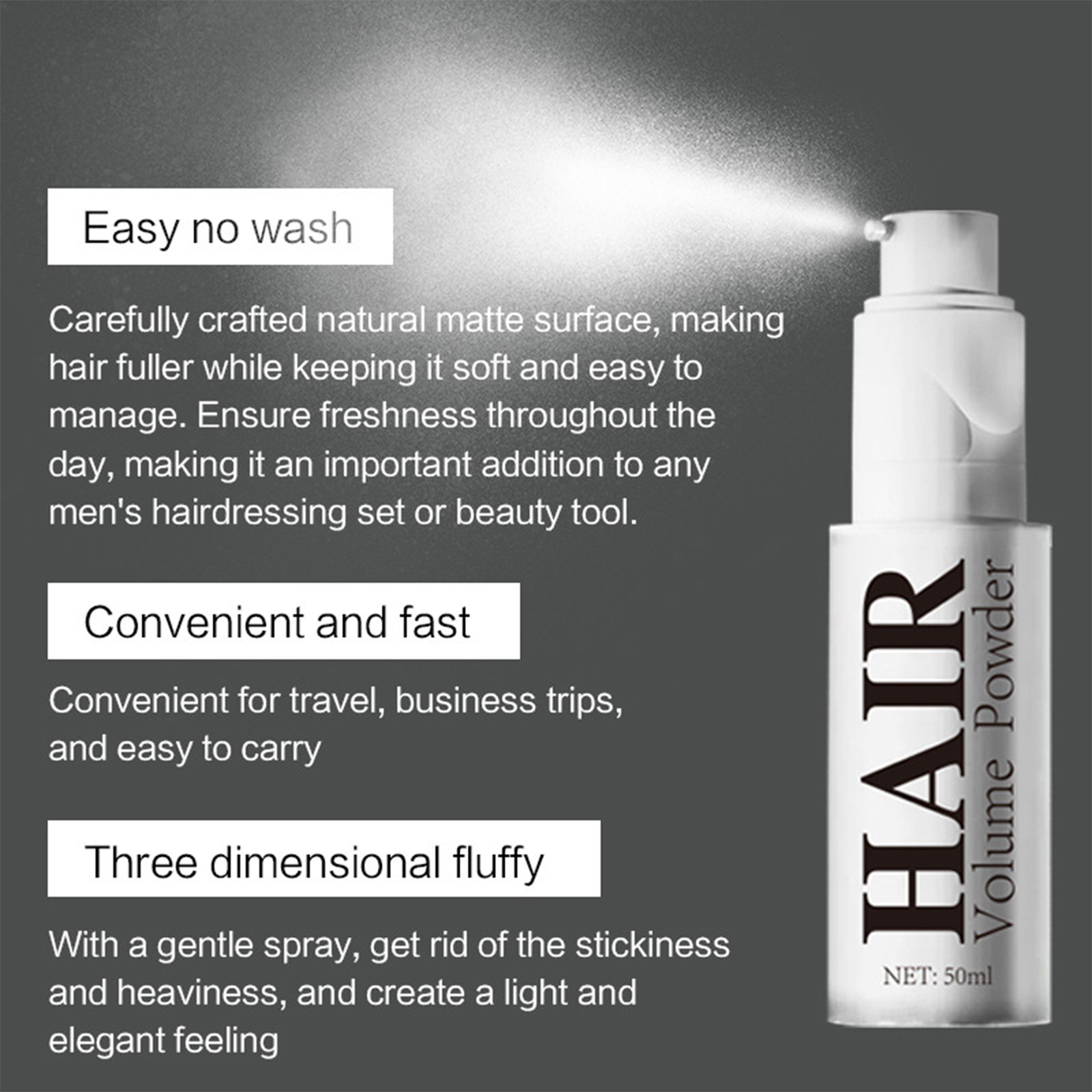 50ml Hair Texturizing Powder Lightweight Volumizing Styling Powder Spray