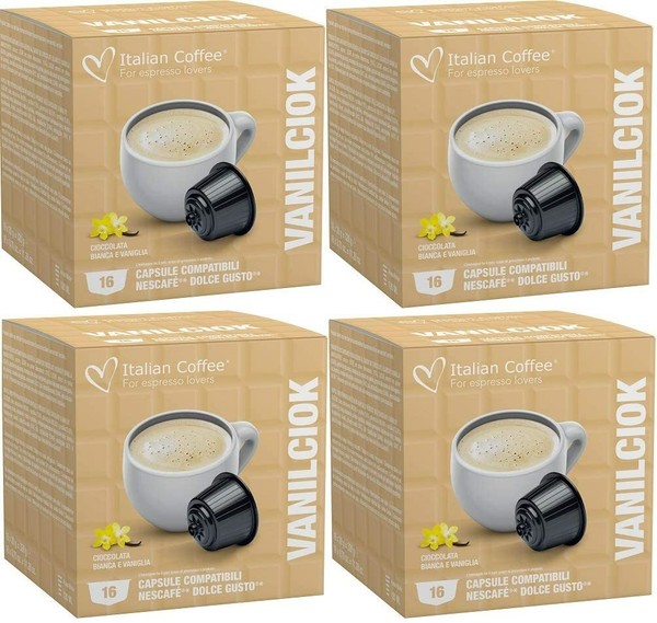 Chocolate Blanco con Vainilla - 64 Capsulas Compatibles Dolce Gusto   