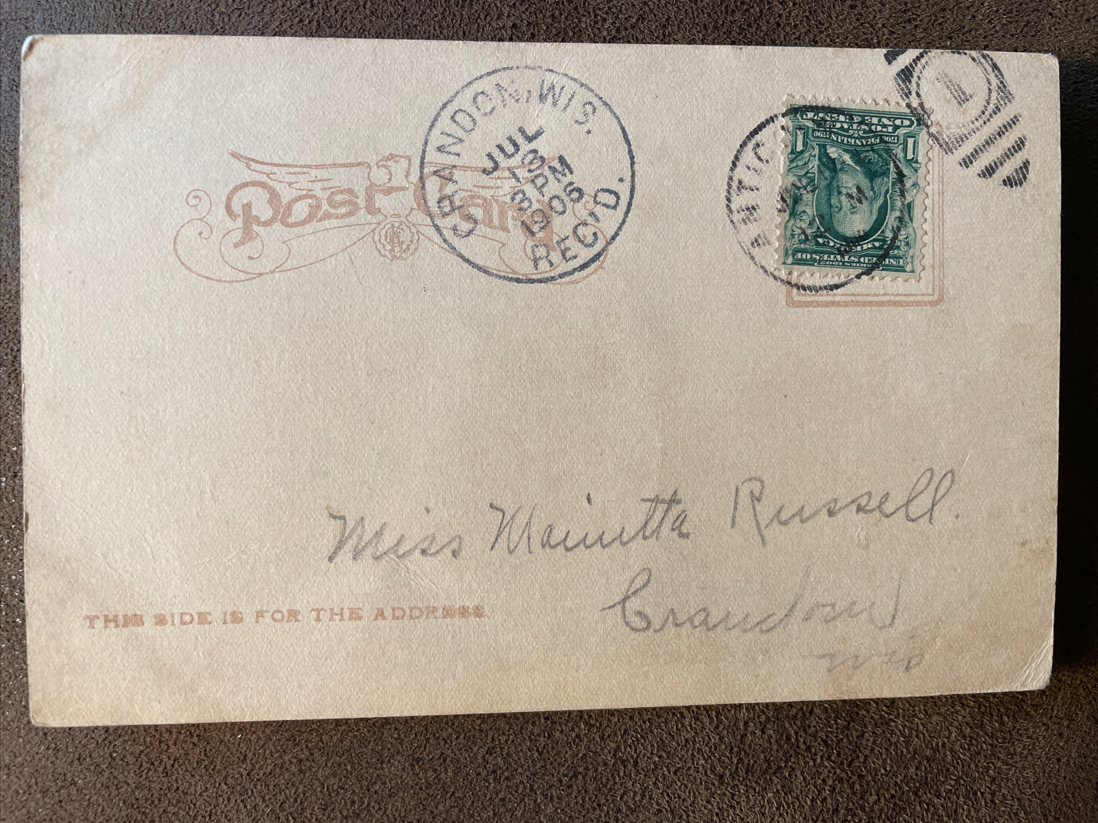 Antigo WI High School Printed Postcard Wisconsin Postmarked 1905 eBay