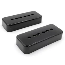 Lindy Fralin BLACK  P90 Soapbar Pickup Covers Pair with 2 Orange Drop .022 Caps