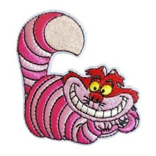 Cheshire Cat Smiling Alice in Wonderland Character Embroidered Iron On Patch
