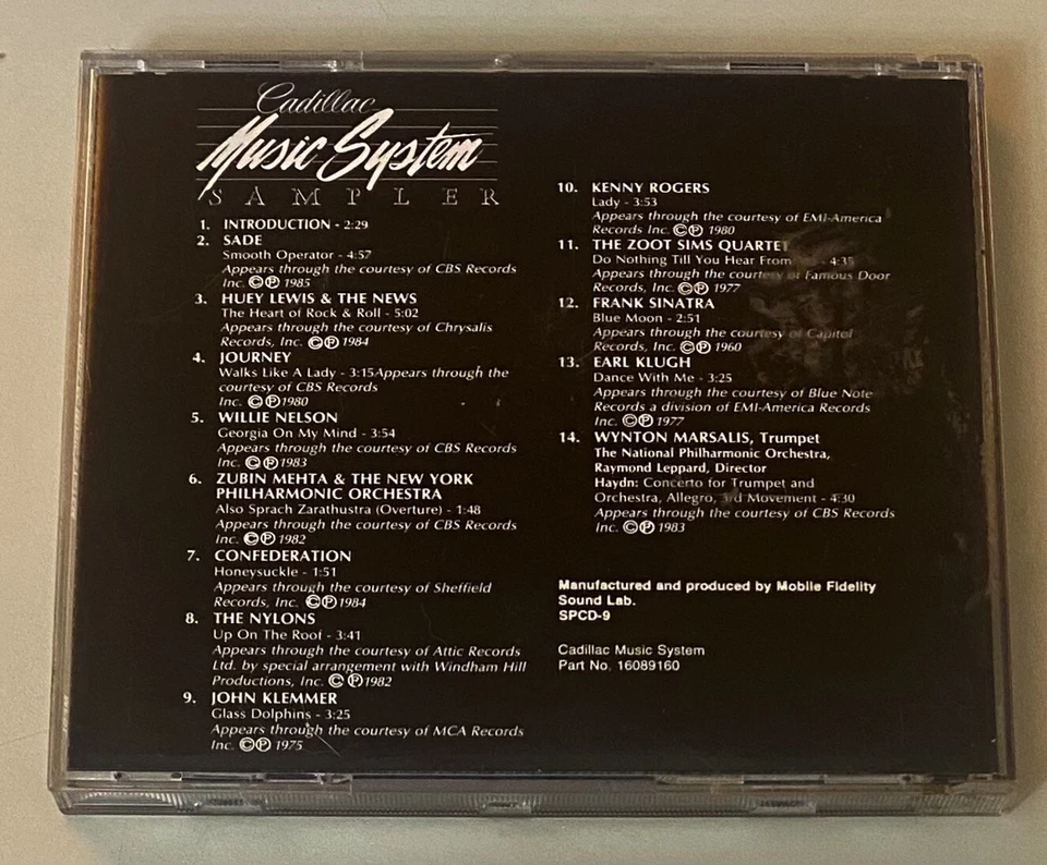 Cadillac Music System Sampler CD - Image 3 of 3