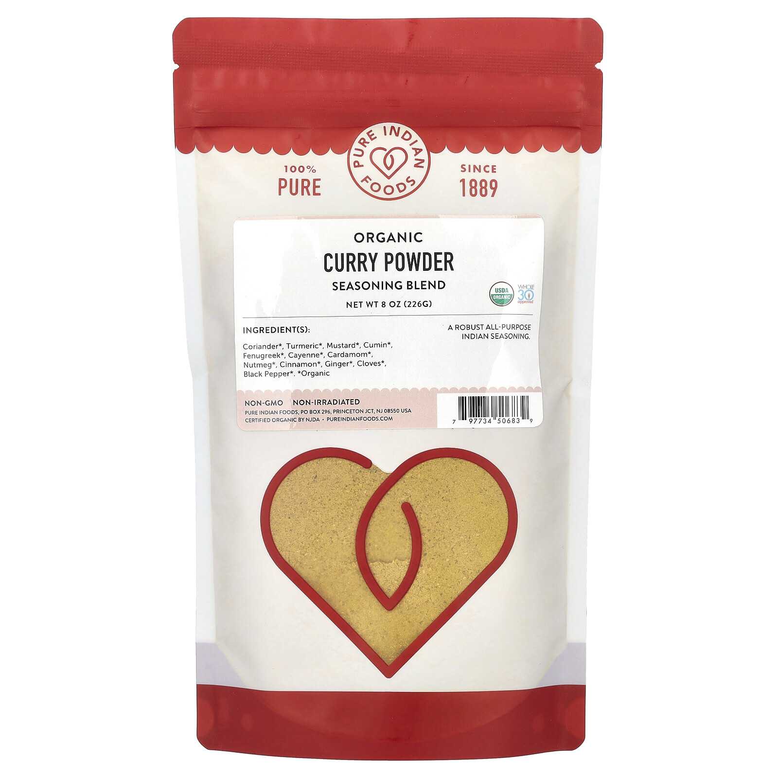 Органический порошок карри, смесь приправ, 8 унций (226 г)