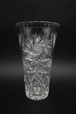 Vase Bohemia Crystal Pinwheel Pristine Hand Cut Exceptional 8 inches