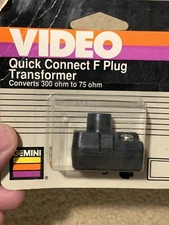 Transformer Connect 75-300 OHM for Indoor TV, Gemini Quick Push on 