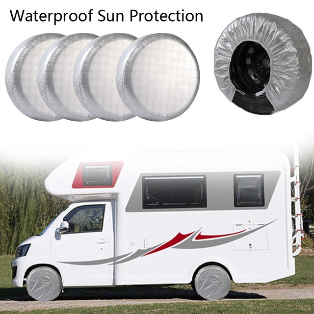 28in Silver RV Camper Trailer Tire Waterproof Sun Protector Protection Covers eBay