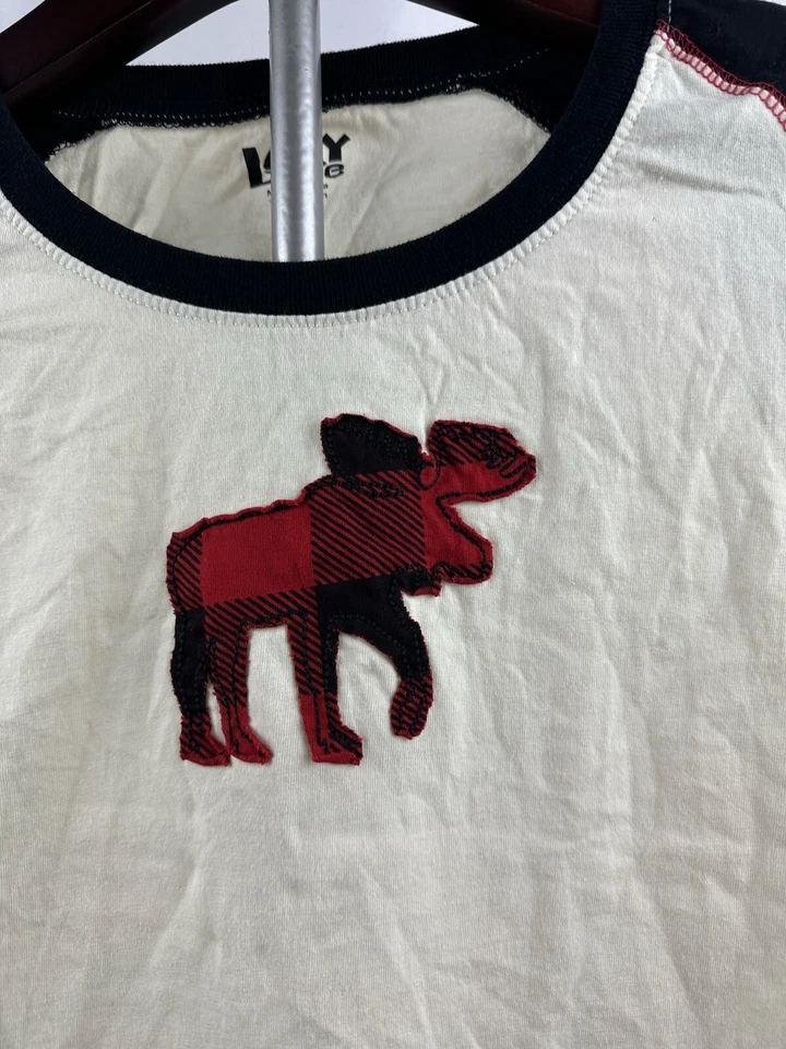 Camisa para mujer Lazy One a cuadros con logotipo de alce negra/beige para dormir 100 % algodón XL Foto 2 de 4