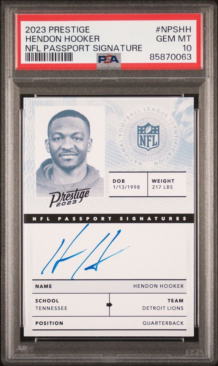 Hendon Hooker Panini Prestige NFL Passport Signature #NPSHH Base