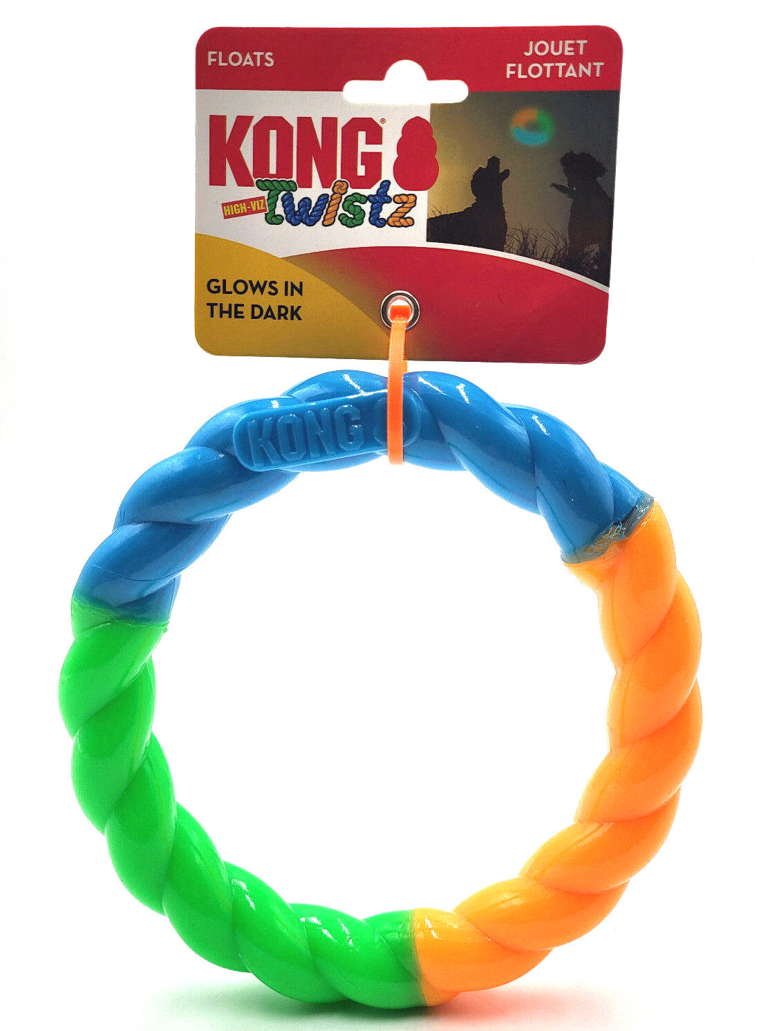 KONG Twistz Ring High Viz Durable Tug & Fetch Floating Dog T