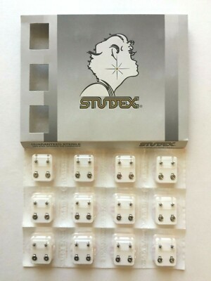STUDEX EAR PIERCING STAINLESS EARRINGS 12 PAIR 3mm REGULAR STAR - R501W