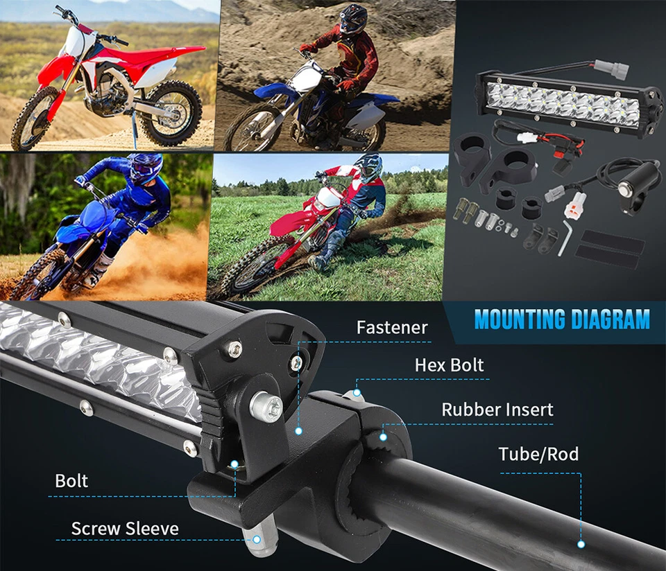 LED Headlight Light Bar Kit For Yamaha YZ250F YZ450F YZ250FX YZ450FX Plug-N-Play - Image 4 of 4