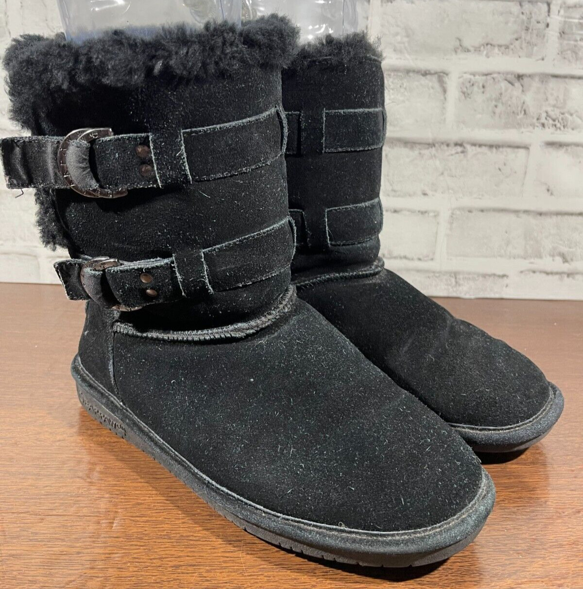 Bear Paw Boots - Womens Size 9 - M-906W - Black - Faux Fur Lined - Suede