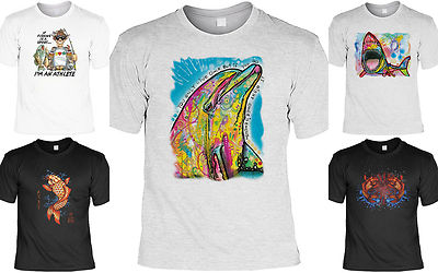 Fisch Motiv T-Shirt - Koi Kois Delphin Delfin Hai Motiv - Angler Motiv T-Shirt 