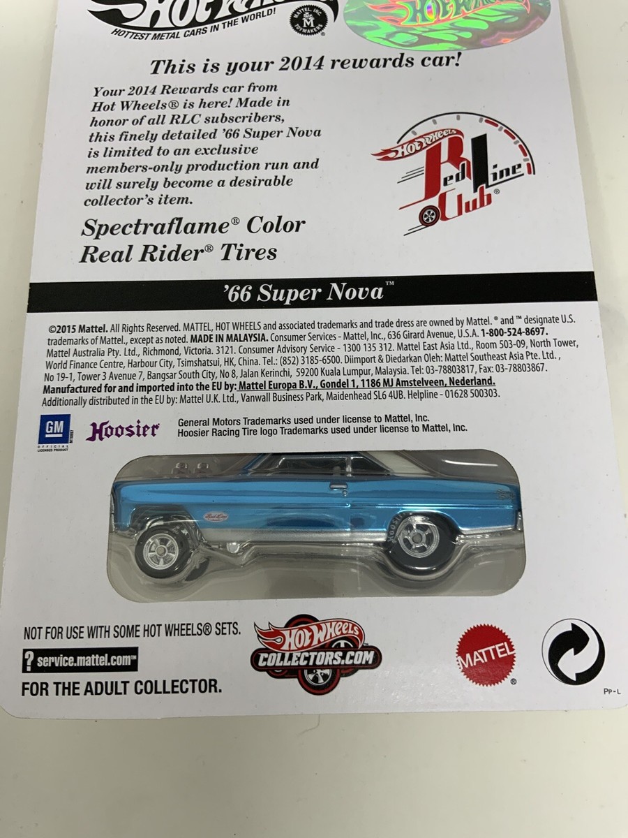 Hot Wheels 2014 RLC Rewards Car 66 Super Nova New In Blister Pack