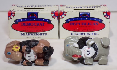 1988 Deadweights, Democrat & Republican Paperweights Estvoid - Lot of 2 051925WT