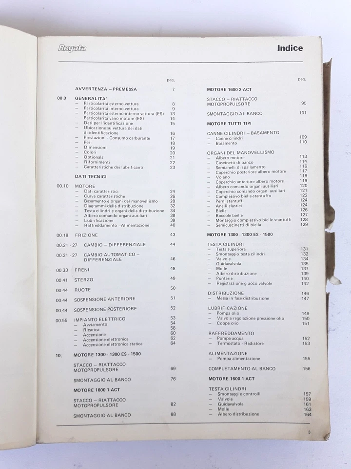 Manuale Assistenza Tecnica Fiat Regata - Immagine 2 di 4