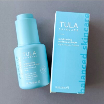 TULA Brightening Treatment Drops  Triple Vitamin C Serum  1oz/30ml Probiotics