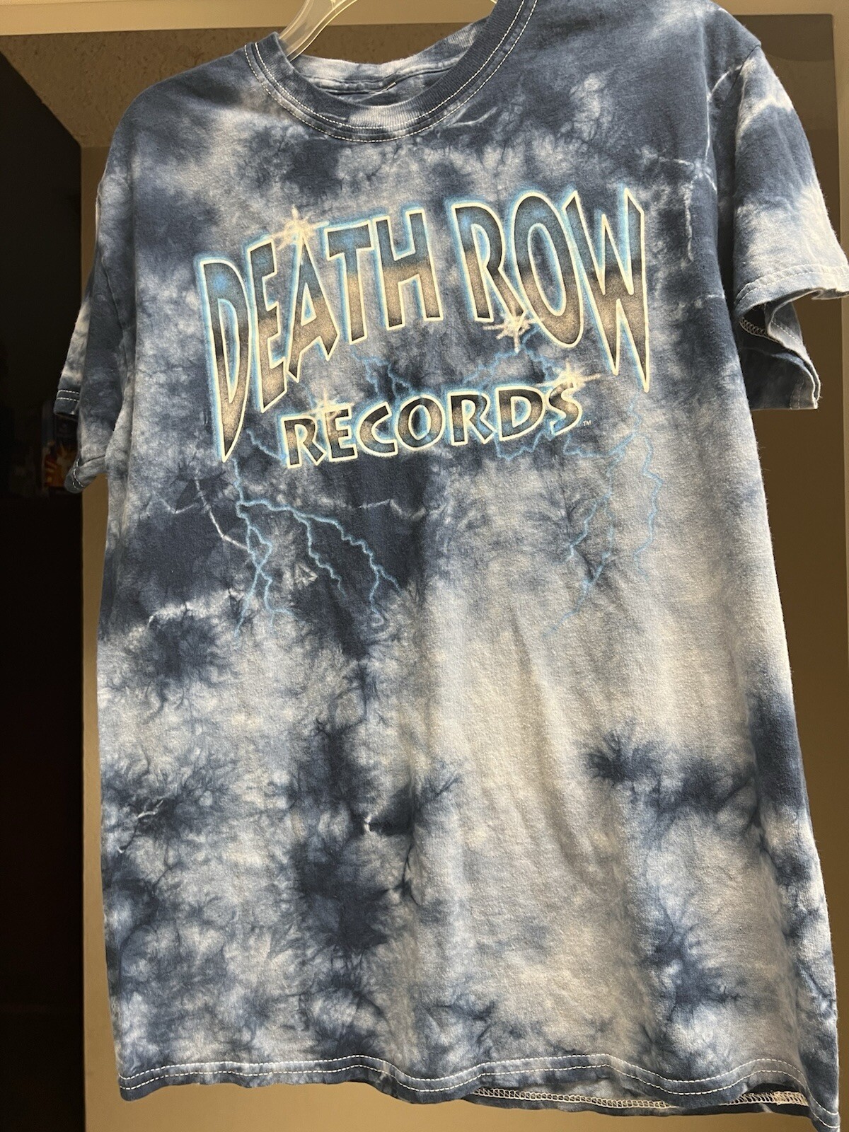 FILA DEATH ROW RECORDS T SHIRT TIE DYE BLU FULMINI UOMO SMALL