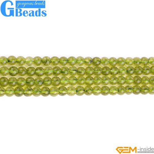 Cuentas sueltas redondas de cuarzo peridoto teñido verde para hacer joyas 15"4 mm 6 mm 8 mm - Imagen 22 de 35