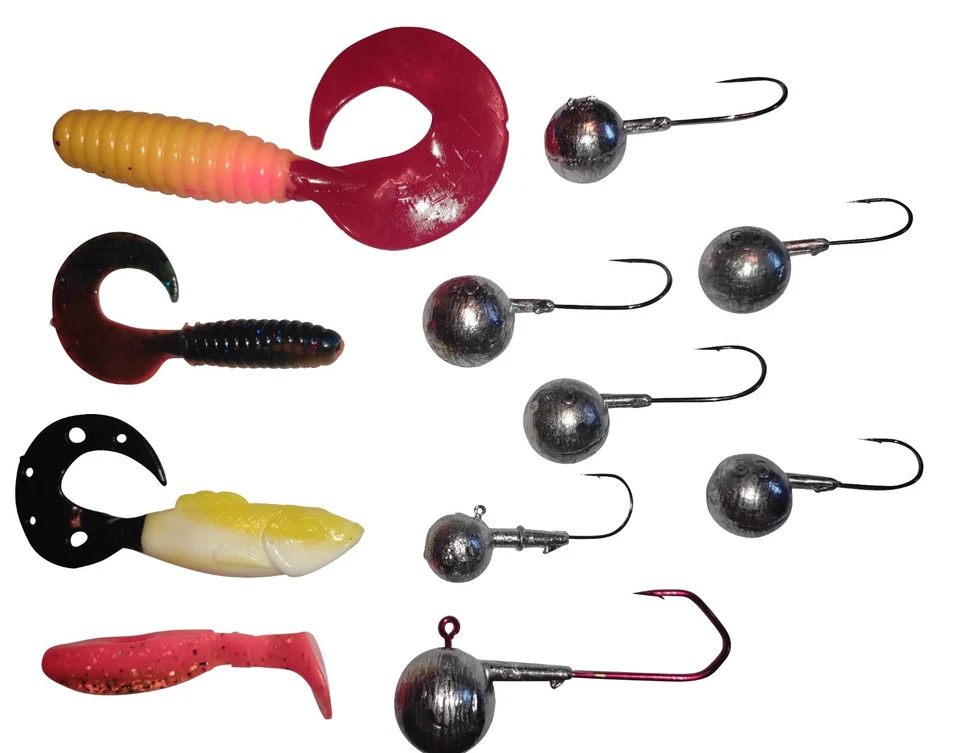 ShadXperts Gummifisch Set Meer light Relax Gummiköder Twister Jigkopf 40 - 110 g - Bild 4 von 4