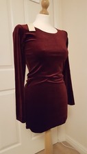 velvet burgundy mini long sleeve sexy dress