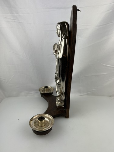 14” tall Mary Praying Statue Blessed Virgin Mary Jesus Christ Wall Candle Holder - Picture 8 of 19