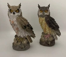 Deayou Horn Owls  7" x 2.5", Set of 2