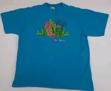 Vintage 90s New Mexico Cactus Flowers Multicolor Art Print T Shirt Vtg USA Made