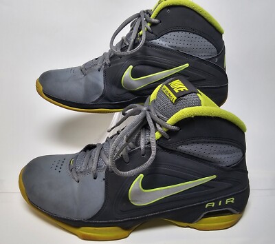 Nike Air Visi Pro 3 Hi-Top Basketball Shoes 7.5 Gray Lime Green 